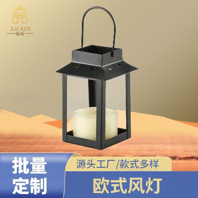 Restaurant decoration ornaments, creative wind lights, iron candlesticks, home gardens, bars, cafes, handicrafts, horse lanterns, customization