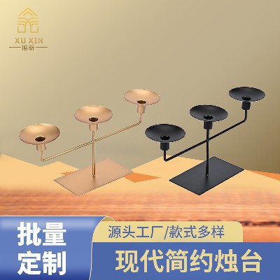 Metal Candlestick Table Banquet Creative Decoration Wedding Hotel Home Candlelight Dinner Candlestick Props Jewelry Customization