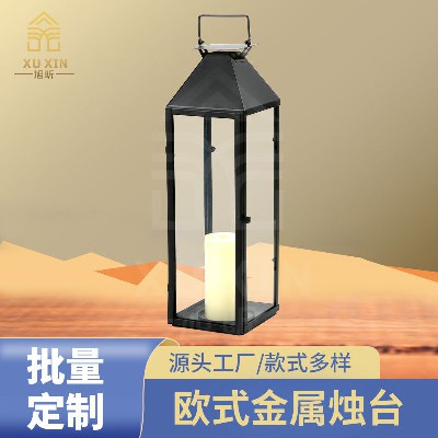 Cross retro wind lanterns, outdoor hanging Halloween wrought iron candle holders, courtyard floor standing wind lanterns, Christmas decoration ornaments customization