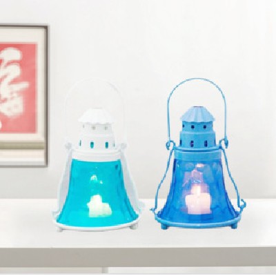 Creative Small Tower Shaped Iron Candlestick Hotel Wedding Home Decoration Ornament Candle Stand Camping Atmosphere Customization