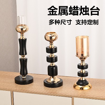 欧式金属蜡烛台婚庆节日浪漫装饰酒店家居客厅房间餐桌摆件品定制