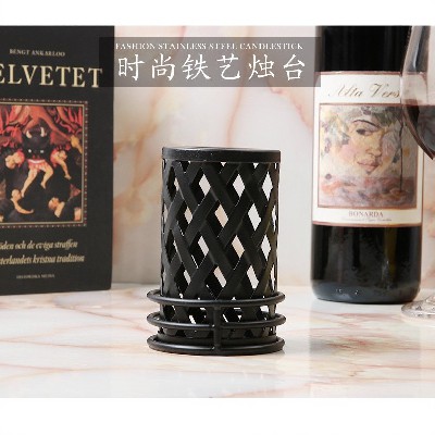 金属烛台欧式简约家居客厅样板间玄关装饰品摆件摆件镂空装饰定制