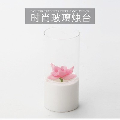 玻璃烛台高硼硅香薰蜡烛台酒店家居餐桌装饰摆件氛围感蜡烛罐定制