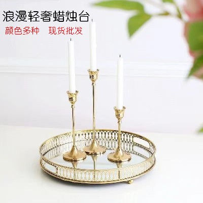 浪漫轻奢蜡烛台烛光晚餐餐桌装饰摆件道具结婚生日烛台座现货批发