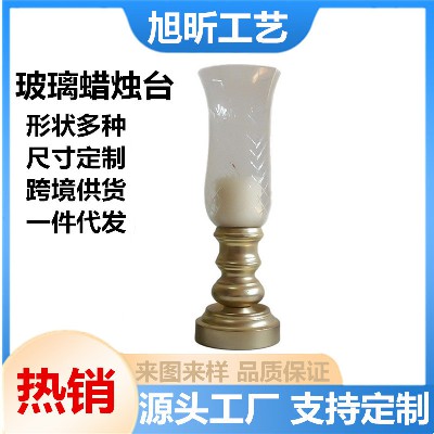 欧式复古蜡烛台透明玻璃烛台创意酒店手工工艺品家居摆件批发定制