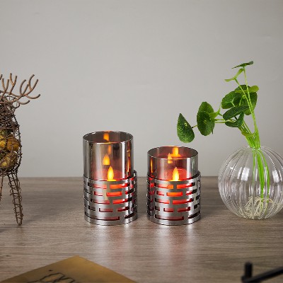 简约镂空蜡烛台北欧镜面设计艺术蜡烛杯家居装饰香薰摆件品蜡烛台