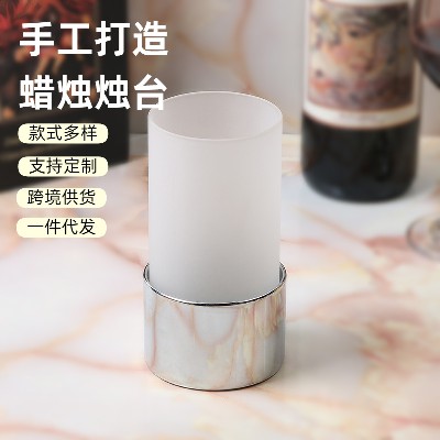 北欧风格简约时尚金属电镀蜡烛台蜡烛灯餐桌装饰时尚饰品浪漫定制