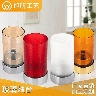 北欧风格简约玻璃蜡烛台蜡烛灯餐桌装饰烛台批发加工定制玻璃罩