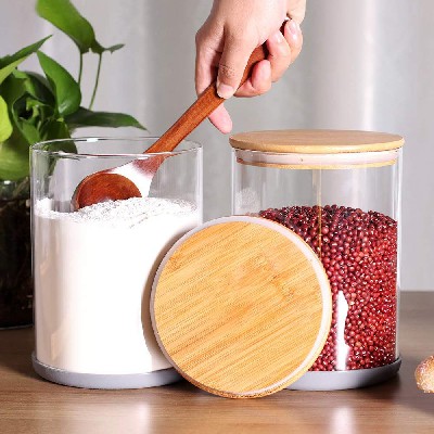 Kitchen specific glass sealed jar, household storage container, snacks, salt, rice, candy, miscellaneous grains glass storage jar, customized