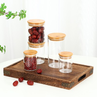 Sealed glass jar, storage jar, transparent food jar, high borosilicate circular tea candy seal, customized processing according to drawings