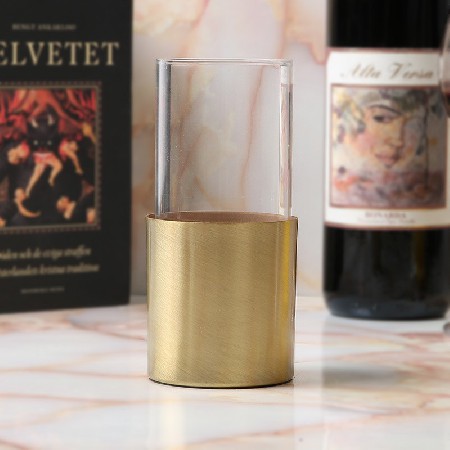 Glass candle holder European style Western food decoration, simple candlelight dinner props, creative modern romantic decoration decoration decoration, customization