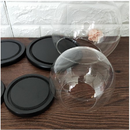 Spherical borosilicate glass cover ornament dust cover eternal life flower figurine birthday gift storage glass bottle can be customized