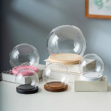 Glass cover ornament, colored luminous lamp holder, spherical antique wood retro luminous device exhibition, handmade gift customization