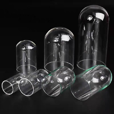 Creative high borosilicate glass cover transparent dust cover cake toy figurine eternal flower glass cover ornament can be customized