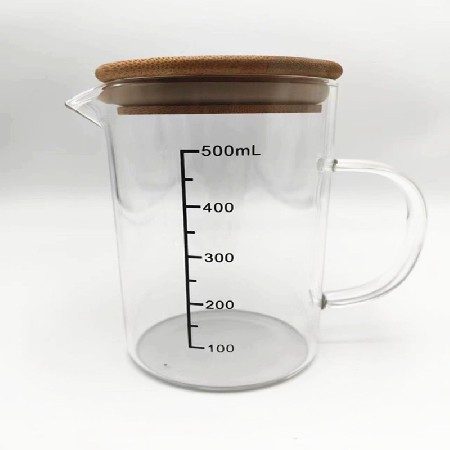 New high borosilicate glass measuring cup, thickened and heat-resistant baking measuring cup, 350/500/1000ml