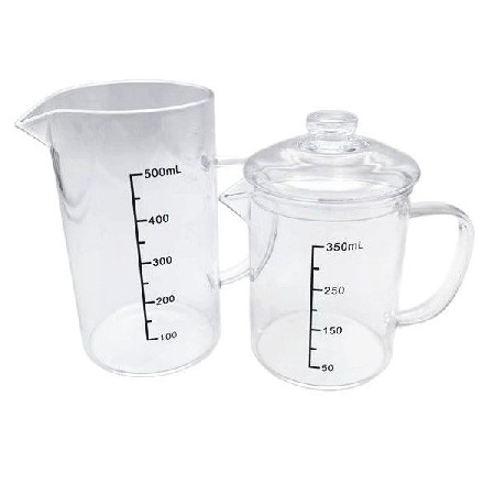 New high borosilicate glass measuring cup, thickened and heat-resistant baking measuring cup, 350/500/1000ml