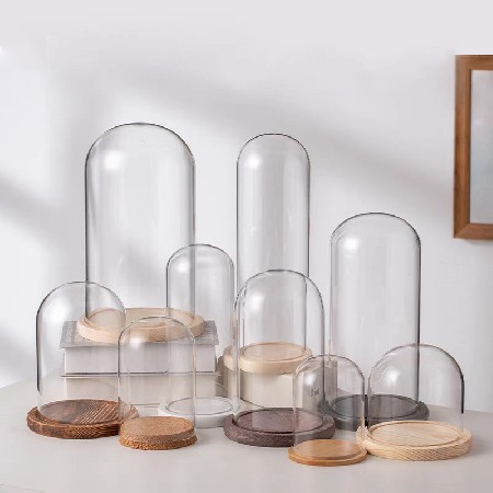 Transparent glass cover, eternal flower display box, doll, Christmas tree, building block, hand model, desktop display, dried flower decoration customization