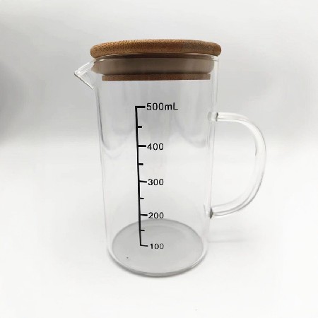 Glass measuring cup with high borosilicate precision and scale for kitchen use, high temperature resistant with handle, coffee cup baking measuring tool