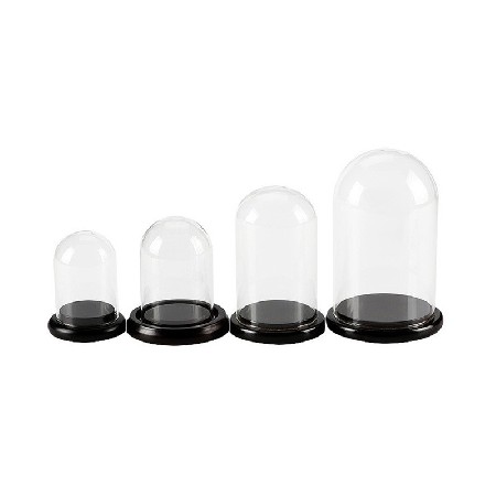 圆头玻璃罩饰品玻璃展示罩多种尺寸模型带木底座定制欧式摆件