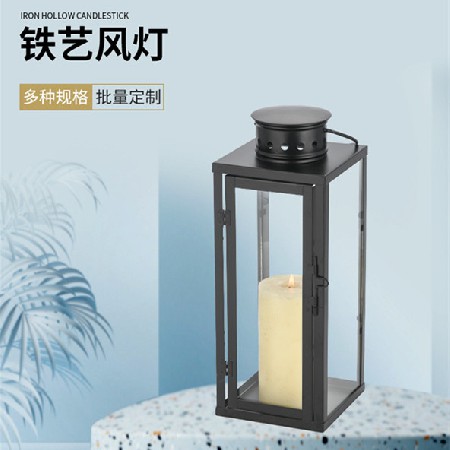 Nordic Wind Lantern Candleholder Outdoor Floor to ceiling Vintage Iron Wind Lantern Candleholder Wedding Romantic Decoration Wholesale