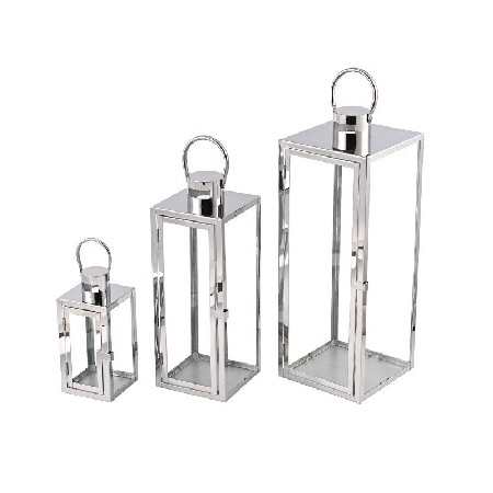 Silver Candle Taipei European Stainless Steel Wind Light Glass Craft Bar Hotel Home Table Decoration Decoration Ornament Customization