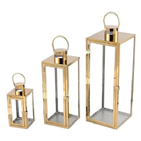 Golden Candle Taipei European Stainless Steel Wind Light Glass Craft Bar Hotel Home Table Decoration Ornament Customization