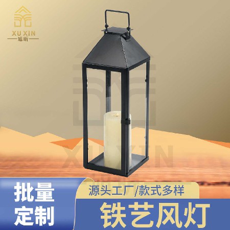 Minimally designed floor standing wind light, iron art European candlestick, outdoor decoration, floor standing wind light, portable light, retro palace light, customizable