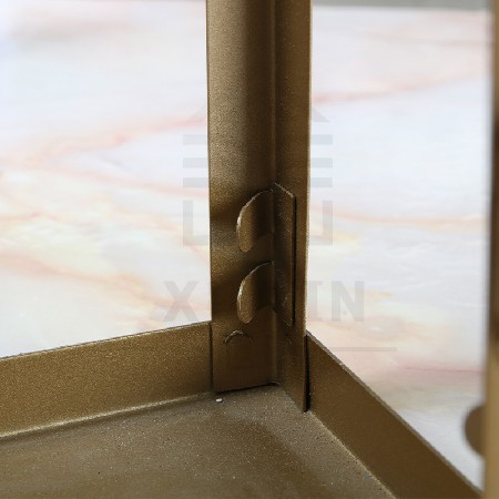 European retro minimalist wrought iron glass candle stand, courtyard outdoor floor standing wind lamp, dining table decoration ornaments customization