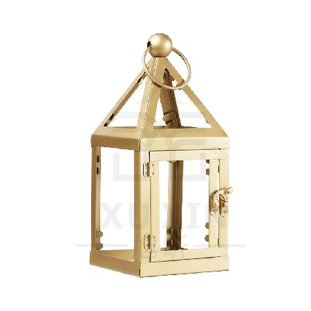 European retro minimalist wrought iron glass candle stand, courtyard outdoor floor standing wind lamp, dining table decoration ornaments customization