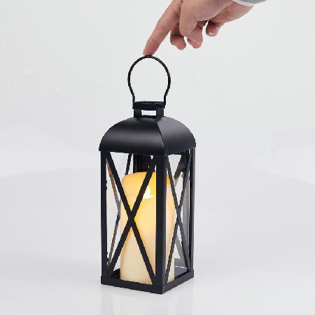 Black wrought iron candle stand, Chinese outdoor candle cup, wind lamp set, candle jar, hand-held lamp, customized wrought iron hand-held lamp