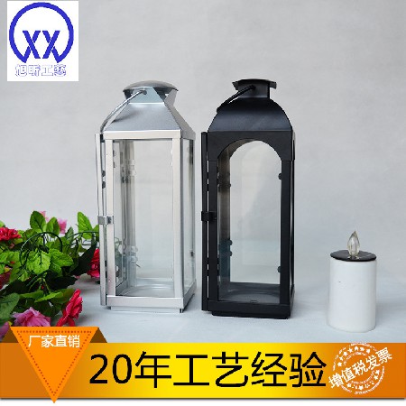 European style creative wrought iron wind light outdoor LED glass wind light candle holder home decoration ornament photography prop customization