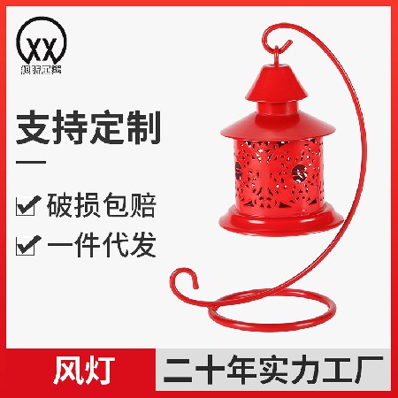 Fashionable and personalized stainless steel wrought iron candle stand, exquisite hollow out white wind lamp holder, candle holder, custom handmade candle vessel