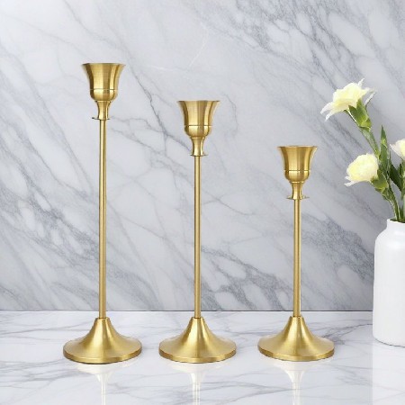 烛台摆件蜡烛台三件套简约家居风格浪漫烛光晚餐婚庆道具烛台批发