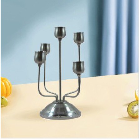 Stainless steel wrought iron candle holder, five headed candle holder, wedding celebration, holiday, hotel home, living room, dining table decoration, decoration, decoration, decoration, and decoratio