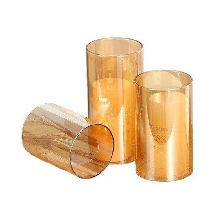 玻璃蜡烛台七彩电子玻璃灯罩婚庆节日酒店家居餐桌浪漫摆件可定制