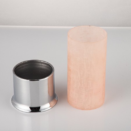 磨砂粉色玻璃烛台简约烛台浪漫婚庆家居摆件蜡烛台欧式摆件可定制