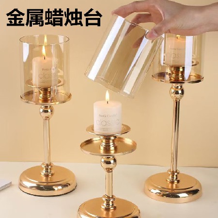 European style metal candle holder, golden candlestick holder, creative romantic retro home decor, hotel dining table decoration, custom decoration ornaments