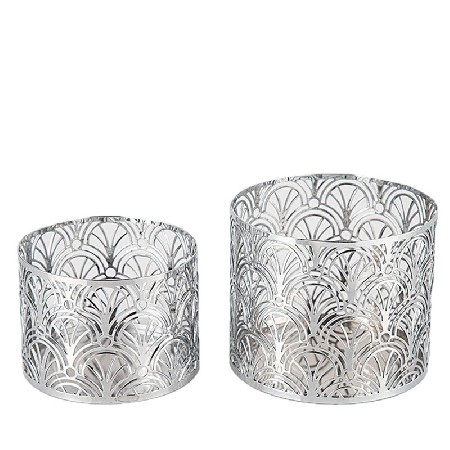 Hollow Iron Candlestick Nordic Creative Candle Stand Silver Hotel Home Living Room Dining Room Decoration Ornament Customization