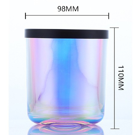 Colorful glass candle cup with lid, wax candle holder, aromatherapy jar, home desktop decoration ornament, candle cup customization