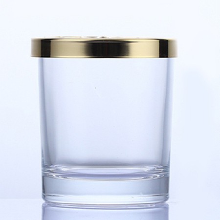 Colorful glass candle cup with lid, wax candle holder, aromatherapy jar, home desktop decoration ornament, candle cup customization