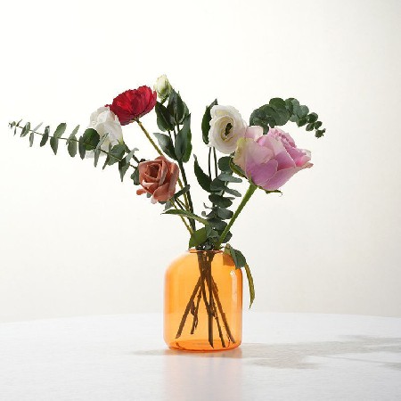 Glass candle holder with ins style, European and American style, colorful transparent decorative vase, exquisite home decoration, candle stand customization