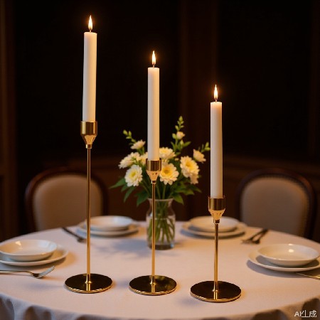 Light luxury gold metal candle holder, candle holder decoration for home use, Western cuisine, wedding candlelight, dinner props, Christmas birthday candle holder