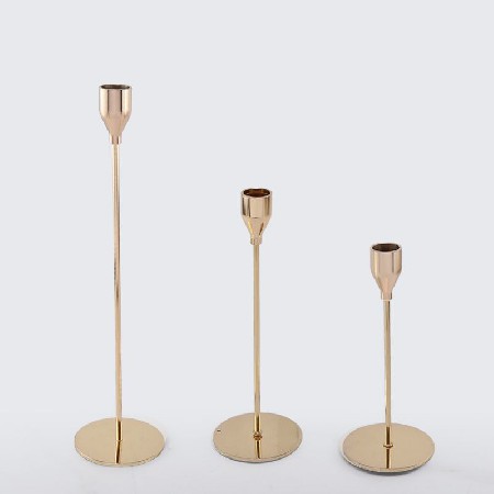 节日生日烛台金色轻奢蜡烛台灯家用西餐浪漫婚礼烛光晚餐道具烛台