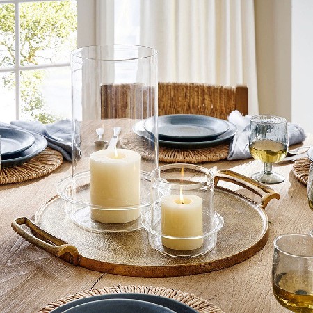 Candle glass cover European wedding candle holder hollow windproof cover for Buddha pastry oil lamp with two ends connected bottomless candle cover