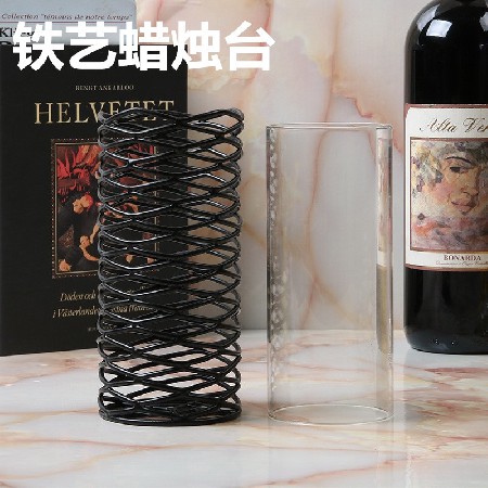 Neoclassical Home Bedroom Sample Room Decoration European Creative Retro Candlestick Metal Hollow Decoration Decoration Decoration