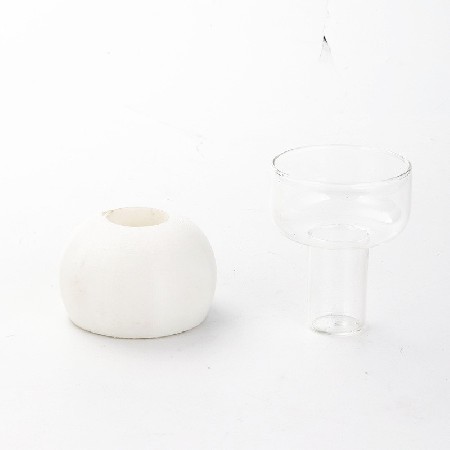 Modern minimalist transparent glass cover decoration, creative candle holder decoration, romantic bedside TV cabinet decoration