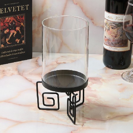 铁艺蜡烛台现代简约玻璃烛台摆件烛光晚餐工艺品家居婚庆装饰定制