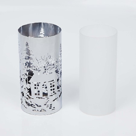 Christmas candle stand, reindeer snowflake, winter atmosphere candle stand, hollowed out translucent iron candle stand, European style candle holder