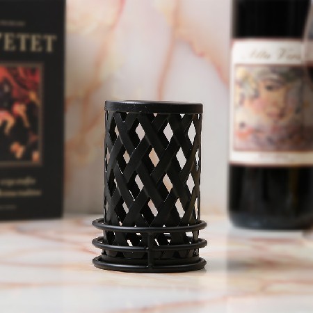 欧式简约家居客厅样板间玄关装饰品摆件金属烛台摆件镂空装饰灯台