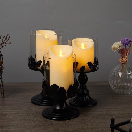 Nordic Candlestick Table Light Luxury Romantic Dining Table Candlelight Dinner Decoration Ornament Vintage Glass Candlestick Props Customization